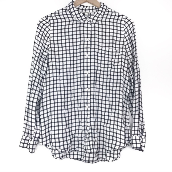 LUCKY BRAND Plaid Window Pane Button Up Top M - Picture 9 of 9